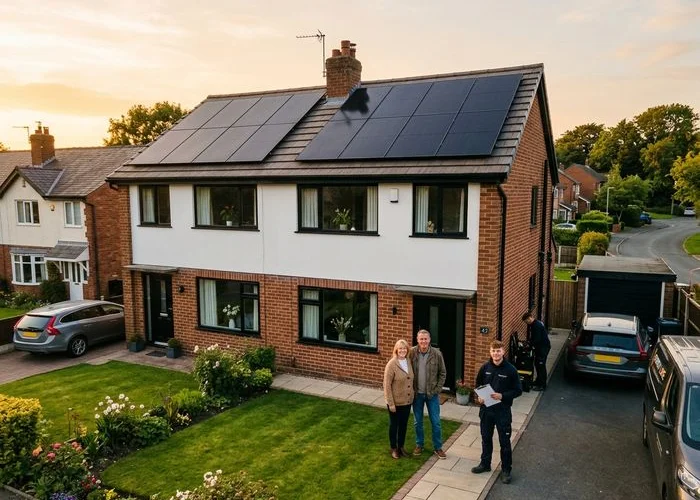 Completed solar installation in Burnley by Energy Luxe